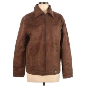 A Collezioni 100% Leather Jacket Women's Size Small (S) Brown Zipper Pockets